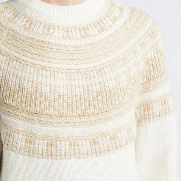 Treasure & Bond Fair Isle Sweater in Ivory/Tan Fair Isle - Picture 3 of 7